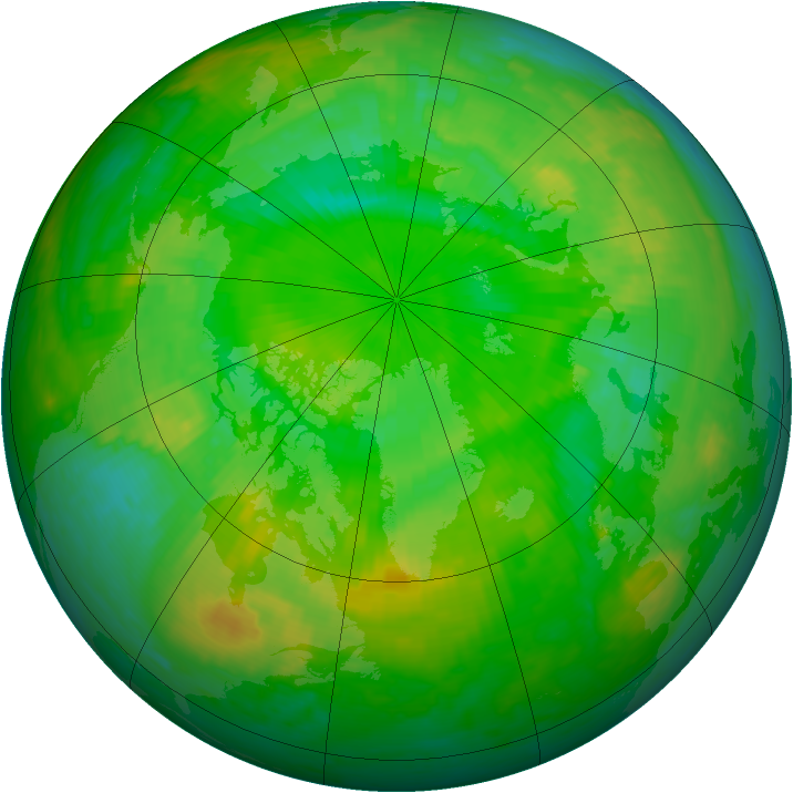Arctic ozone map for 05 July 2001